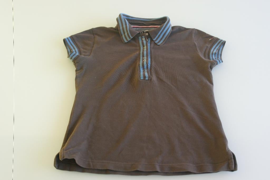 polo tommy hilfiger (bruin/blauw) maat xs : 14 - 16 jaar, Kinderen en Baby's, Kinderkleding | Maat 164, Gebruikt, Meisje, Ophalen of Verzenden