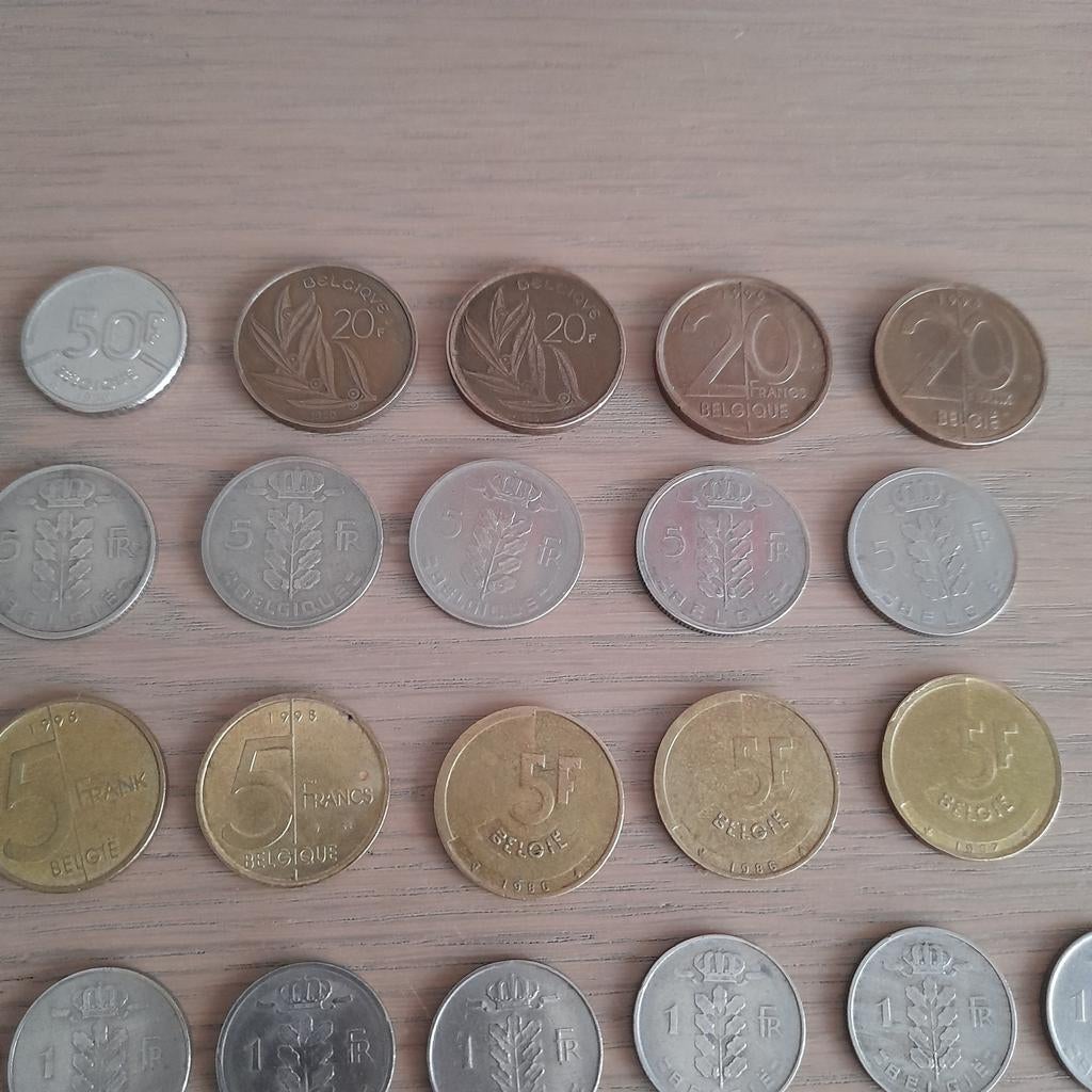 Lot de 59 anciennes pièces belges., Enlèvement, Belgique