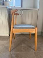 8 eiken stoelen grijze zitting, Huis en Inrichting, Stoelen, Ophalen, Zo goed als nieuw, Hout