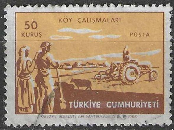 Turquie 1969 - Yvert 1907 - Agriculture - 50 km. (ST), Timbres & Monnaies, Timbres | Europe | Autre, Affranchi, Envoi