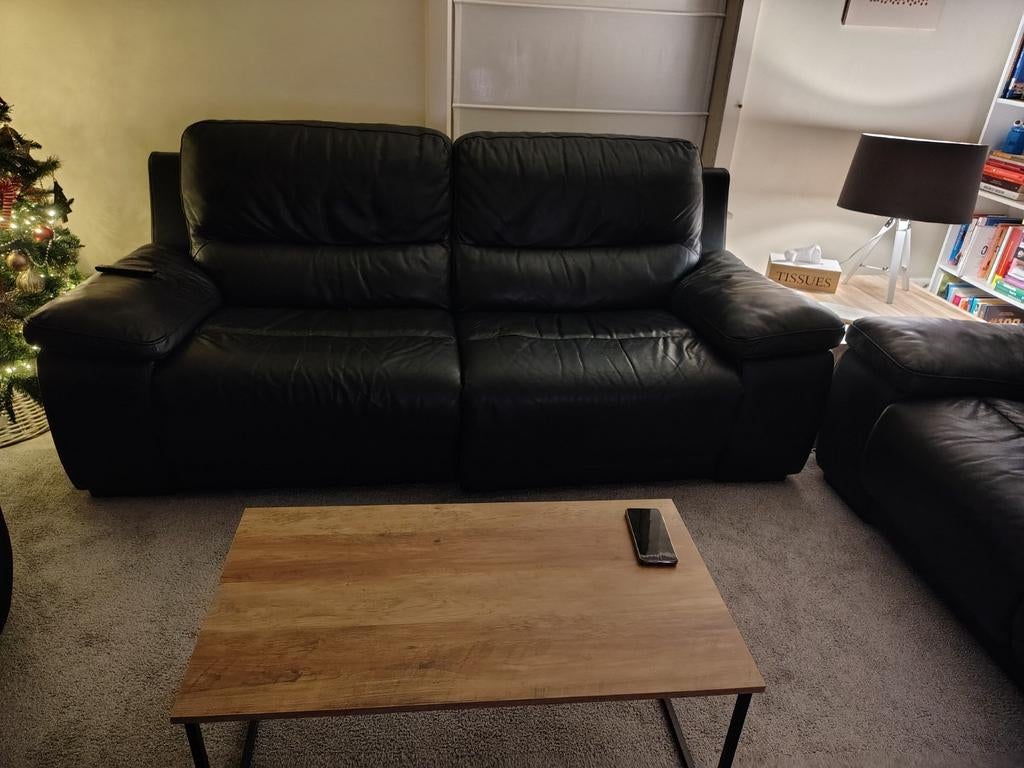 Canapé 3 places avec fauteuil inclinable et canapé deux plac, Trois personnes, 100 à 125 cm, 200 à 250 cm, Banc droit