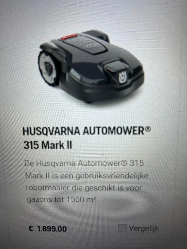 automower husqvarna 315 markii 08/2023 met 1305 werkuren, Tuin en Terras, Robotmaaiers, Zo goed als nieuw, Met regensensor, Bestuurbaar via app