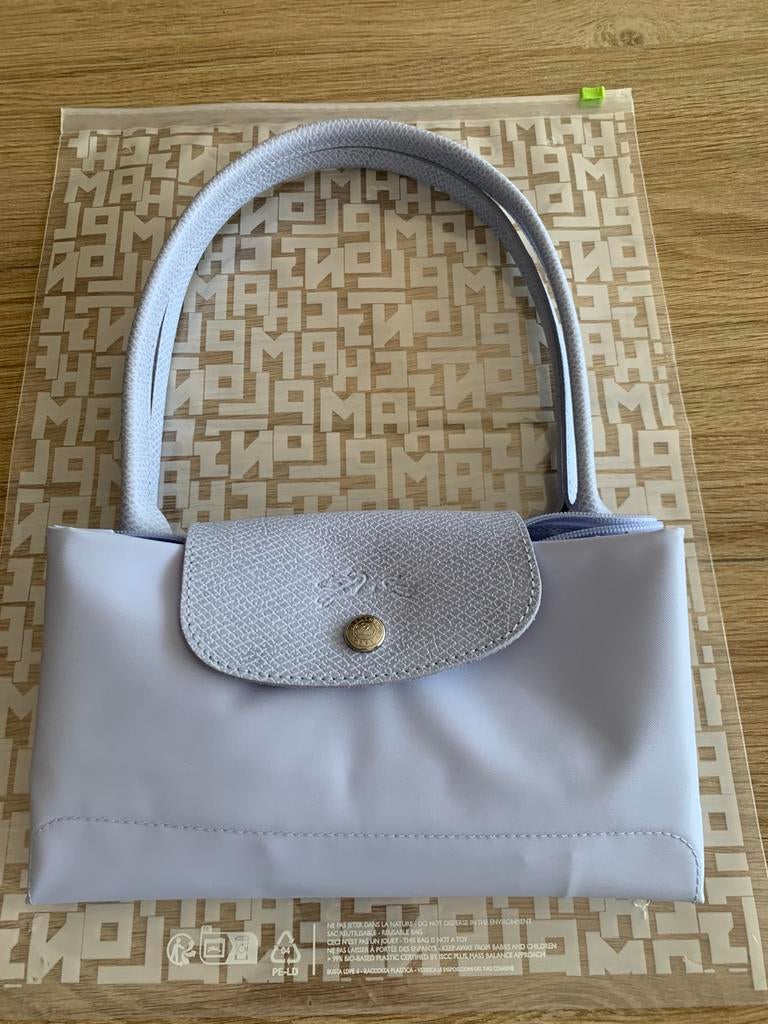 Le Pliage Green M Longchamp hemelsblauwe handtas, Ophalen, Nieuw, Blauw, Handtas