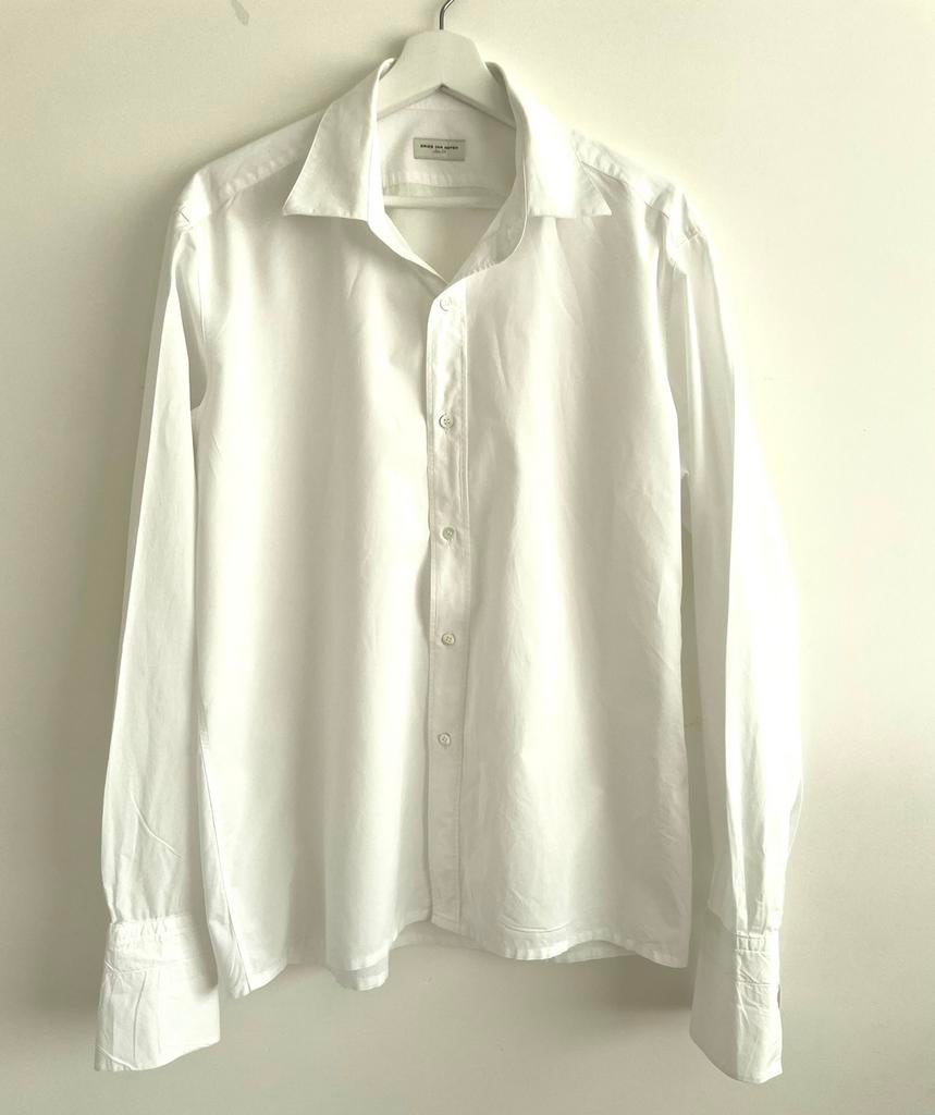Dries van Noten hemd, Enlèvement ou Envoi, Porté, Blanc