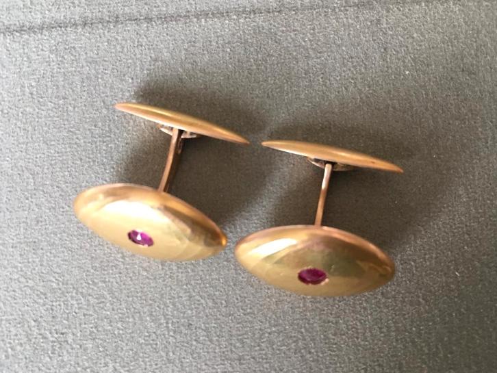 Gouden 14 karaat Manchetknopen, Handtassen en Accessoires, Manchetknopen, Gebruikt, Goud, Ophalen of Verzenden