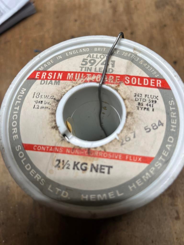 Soldeertin 59-41 - 1,2mm met hars 2,5kg, Ophalen, Zo goed als nieuw