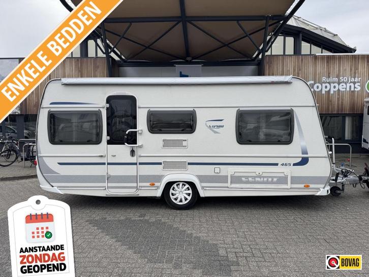 Fendt Saphir 465 TG 2013 MOVER + UNICO!, Caravans en Kamperen, Caravans, tot en met 4, 1250 - 1500 kg, Rondzit, Fendt, 2 aparte bedden