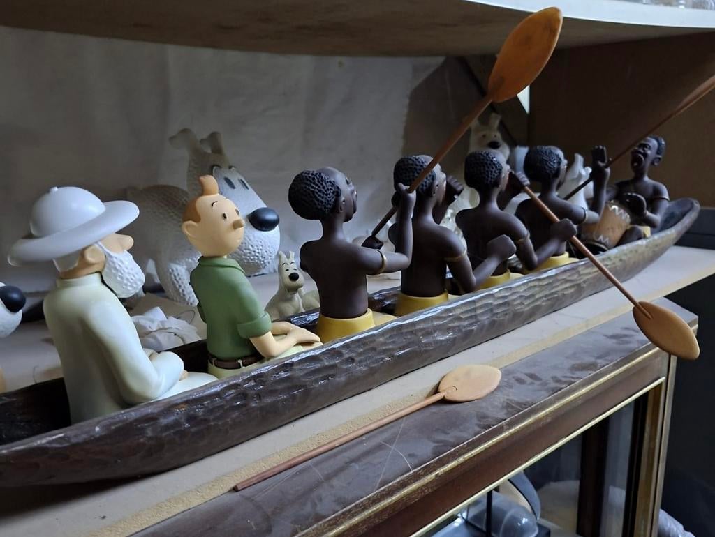 Tintin au Congo , Pirogue, Enlèvement, Tintin