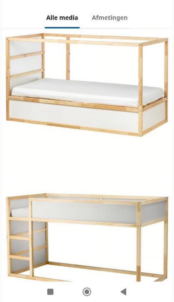 Lit réversible blanc/pin 90x200 cm, Enlèvement, Utilisé, Lit mezzanine