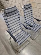 2 verstelbare klapstoelen, Jardin & Terrasse, Chaises de jardin, Enlèvement, Utilisé, Ajustable