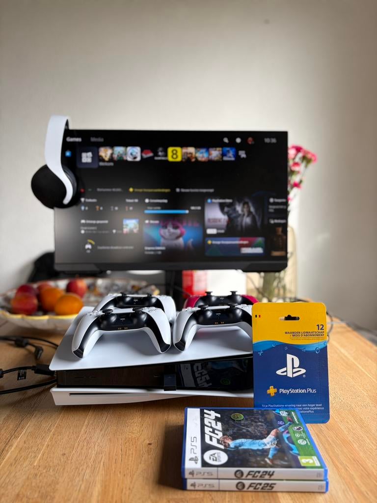 Playstation 5 - Disc + veel extra’s, Games en Spelcomputers, Ophalen, Zo goed als nieuw, Playstation 5