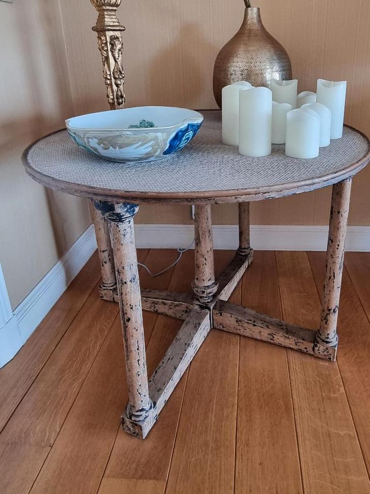 Ronde salontafel , half hoog, Huis en Inrichting, Tafels | Salontafels, Zo goed als nieuw, 50 tot 75 cm, Rond, Overige houtsoorten