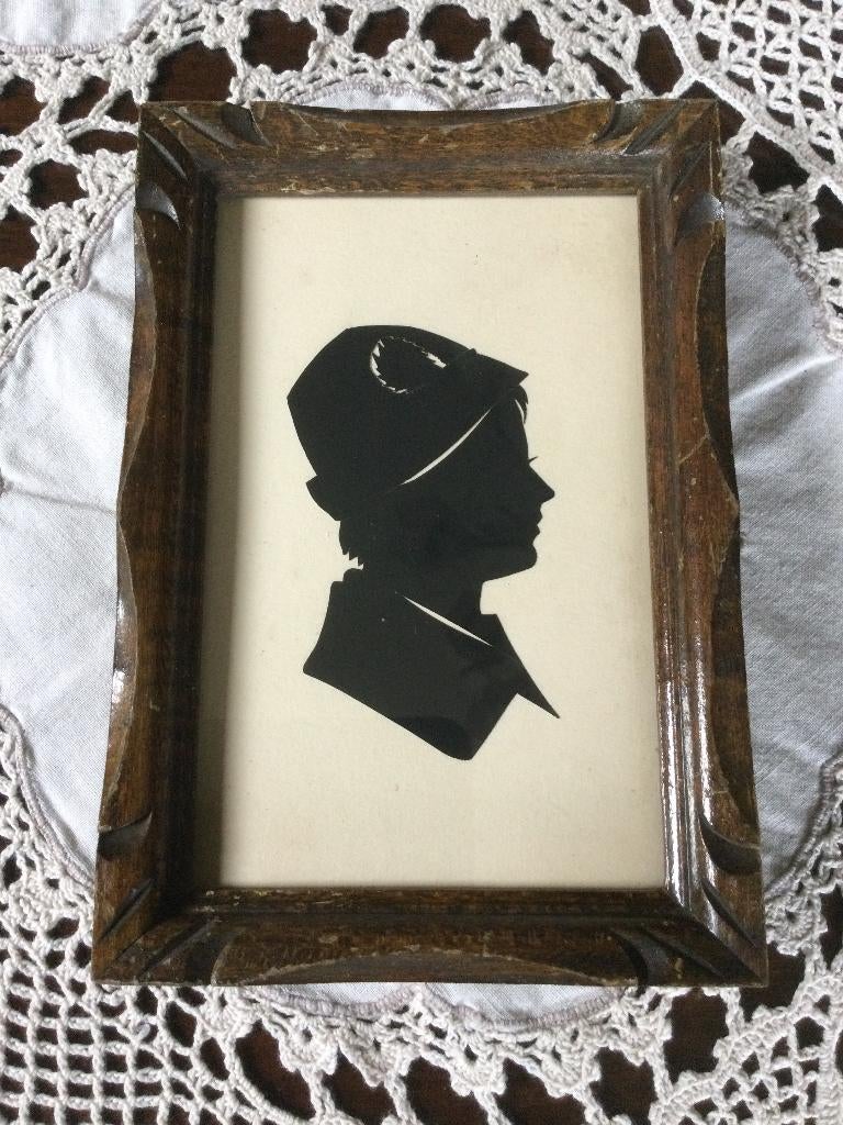 Antieke Silhouette van jongen +- 1915, Ophalen of Verzenden