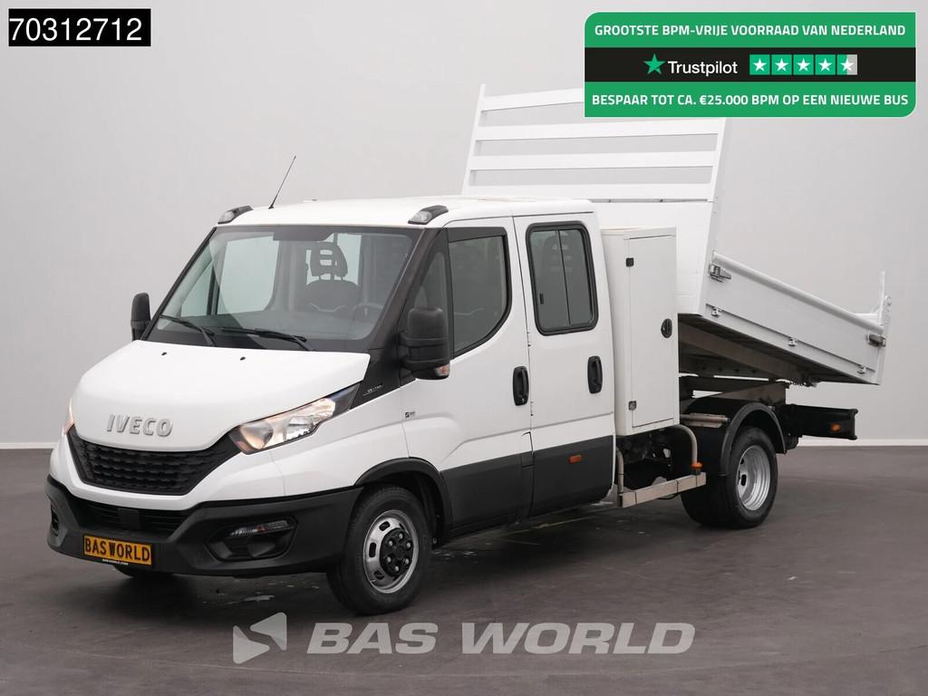 Iveco Daily 35C14 Kipper met Kist Dubbel Cabine 3,5t Trekhaa, Autos, Camionnettes & Utilitaires, Entreprise, Achat, Air conditionné