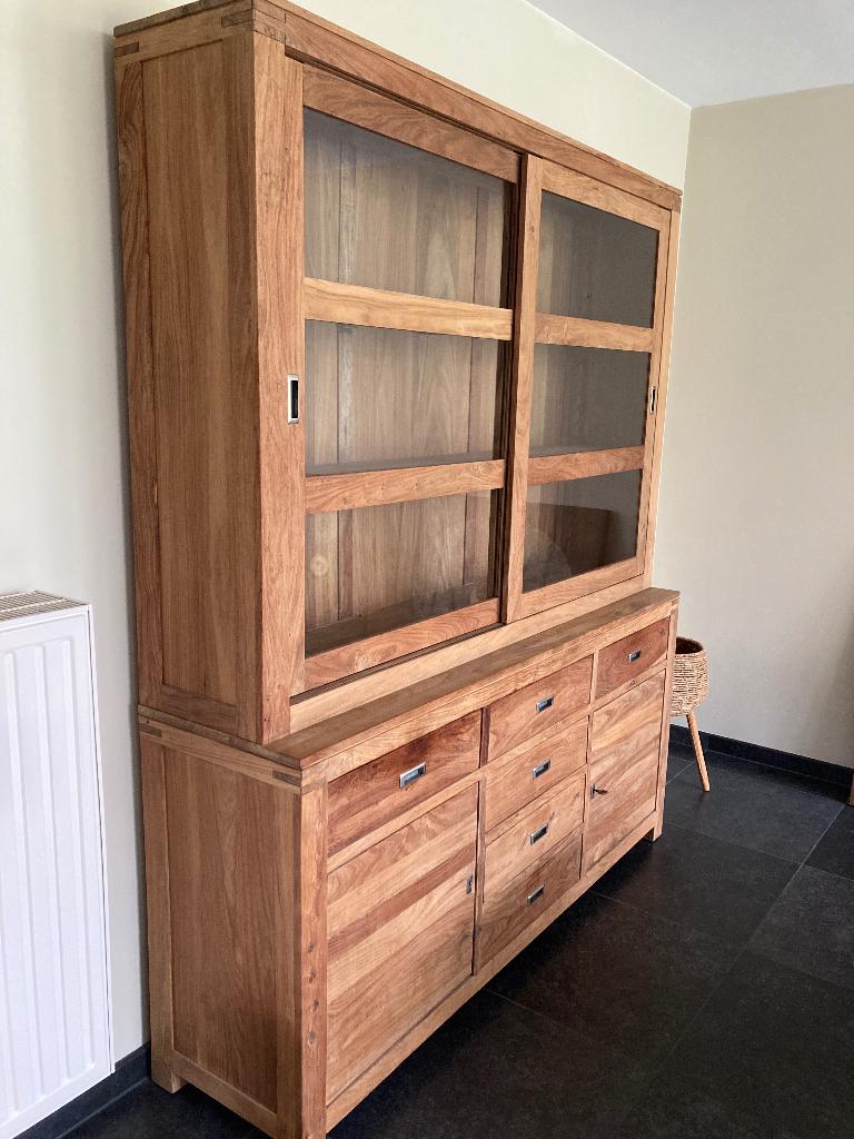 Massief teak kast, Huis en Inrichting, Kasten | Buffetkasten, Ophalen, Zo goed als nieuw