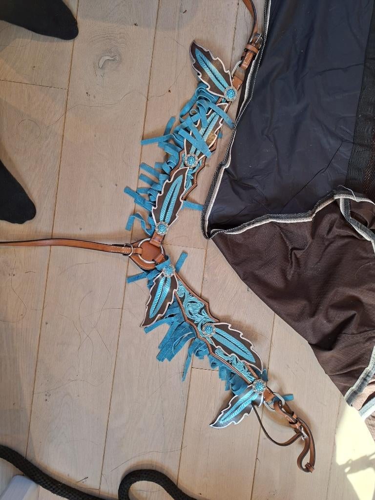 Kopstuk en borststuk Western, Animaux & Accessoires, Chevaux & Poneys | Brides & Harnachement, Enlèvement, Neuf, Western