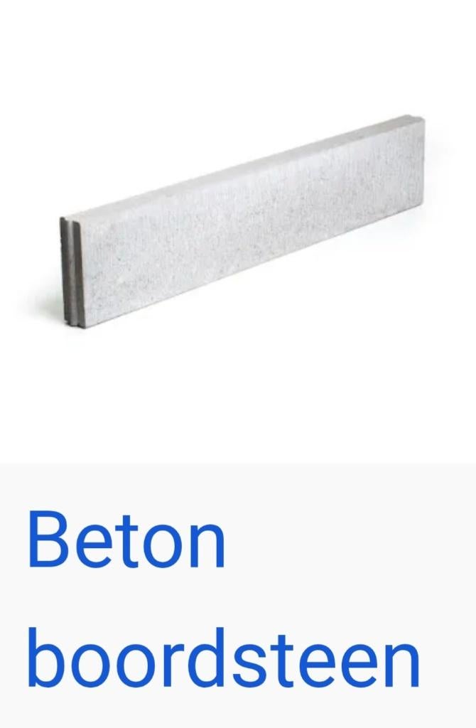 Boordsteen beton 16 stuks, Ophalen, 100 tot 200 cm, Nieuw, Minder dan 25 cm