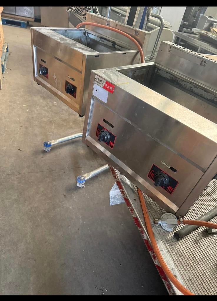 2 Professionele Rvs Gasfriteuses, Ophalen of Verzenden