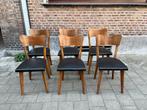 6 vintage stoelen 1950, Huis en Inrichting, Stoelen, Ophalen, Zo goed als nieuw, Hout