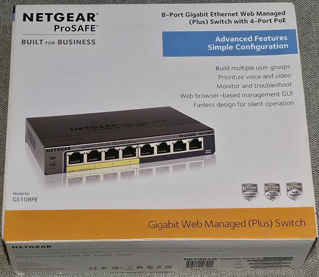 netgear gs108pe PoE Switch NIEUW, Computers en Software, Ophalen, Nieuw