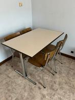 Vintage formica eettafel met 4 stoelen retro, Ophalen, Overige materialen, Vintage