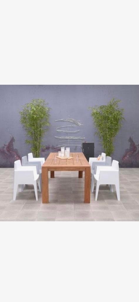 8 stapelbare lounge tuinstoelen antraciet, Ophalen, Zo goed als nieuw