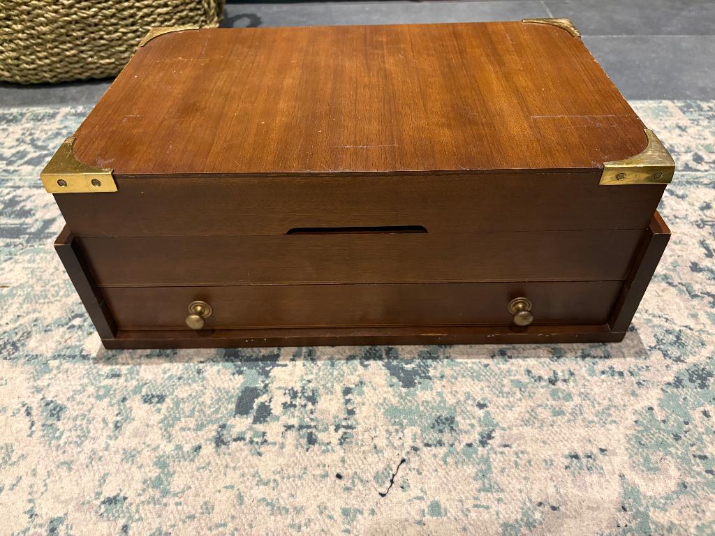 Bestek koffer leeg 12 pers indeling, Antiquités & Art, Antiquités | Couverts, Enlèvement