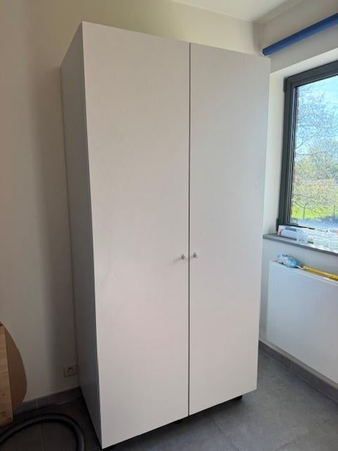 2 armoires blanches robustes en très bon état, Maison & Meubles, Avec tablette(s), Enlèvement, Utilisé, 50 à 75 cm