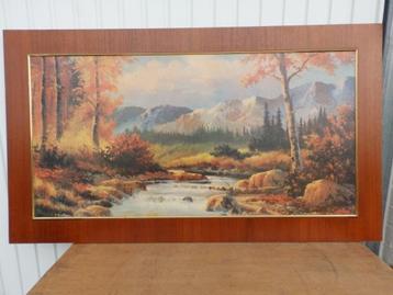 groot vintage teakhouten frame beschikbaar voor biedingen
