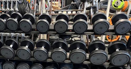 Technogym pu rubberen dumbells dumbell set 10-40 kg gewicht, Sport en Fitness, Fitnessmaterialen, Gebruikt, Dumbbell, Ophalen