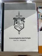 Criminologische psychologie, Ophalen of Verzenden, Zo goed als nieuw
