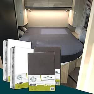 Textielpakket Queensbed/Eilandbed - 2 moltons en 2 jersey, Caravans en Kamperen, Caravanaccessoires