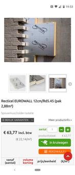 Isolatie Recticel eurowall 12 CM (7pakken van 4 platen), Ophalen of Verzenden, Zo goed als nieuw