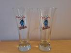 2 anciens verres brasserie bière pucelette wasmes borinage, Ophalen