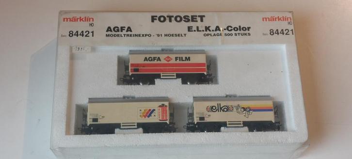 SNCB/NMBS MARKLIN SET FOTOSET ELKA COLOR*HO*AC NR. 84421, Hobby en Vrije tijd, Modeltreinen | H0, Gebruikt, Wagon, Wisselstroom