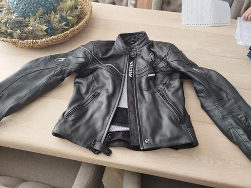 Richard lederen motorjas maat 36, met bodywarmer., Motoren, Kleding | Motorkleding, Jas | leer, Dames, Tweedehands, Ophalen
