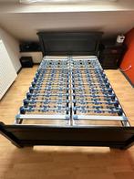 Twijfelaar bed met Lattoflex bodem, Ophalen, Gebruikt, Zwart, 140 cm