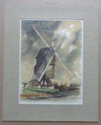 E. VAN DER BEKEN / MOLEN LANDSCHAP / ORIGINEEL WERK 50x40cm, Antiek en Kunst, Ophalen of Verzenden