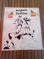 Illustration Godefroid de Bouillon signée 1959, Verzamelen, Posters, Ophalen, Gebruikt