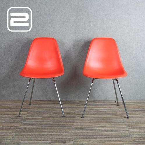 2x VITRA DSX, Huis en Inrichting, Stoelen, Gebruikt, Twee, Kunststof, Metaal, Rood, Ophalen