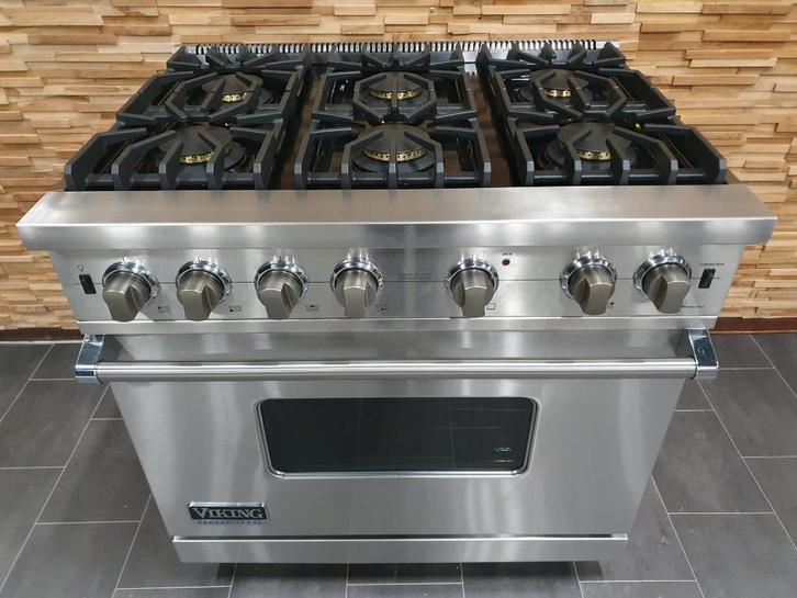 🔥Luxe Viking Fornuis 90cm RVS 6 pits GASOVEN, Elektronische apparatuur, Fornuizen, Zo goed als nieuw, Vrijstaand, Gas, 5 kookzones of meer