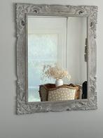 Miroir en bois blanc cérusé de 100 cm sur 80 cm., Comme neuf