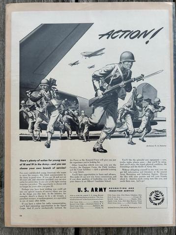 US WO2 advertentie met gliders / parachutisten, airborne beschikbaar voor biedingen