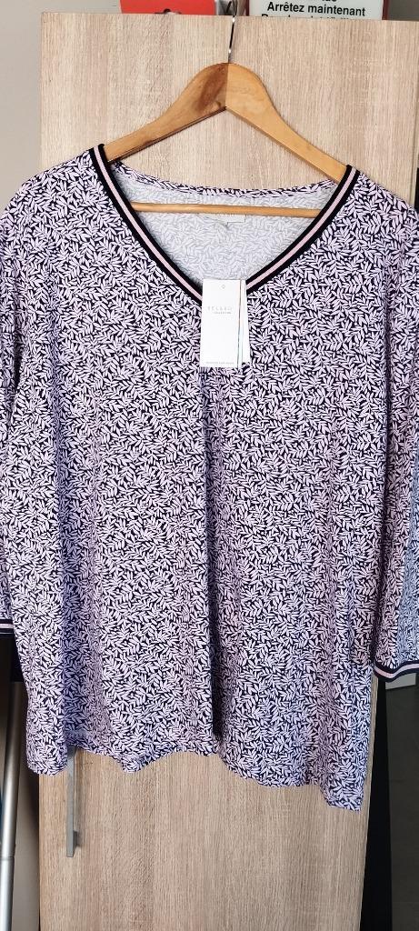 NIEUW - Topje paars-zwart met ¾ mouwen, Kleding | Dames, Grote Maten, Nieuw, Shirt of Top, Paars, Ophalen of Verzenden