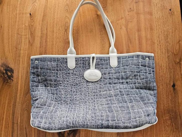 Longchamp Roseau Reversible Tote Bag Canvas, Handtassen en Accessoires, Tassen | Schoudertassen, Nieuw, Overige merken, Grijs