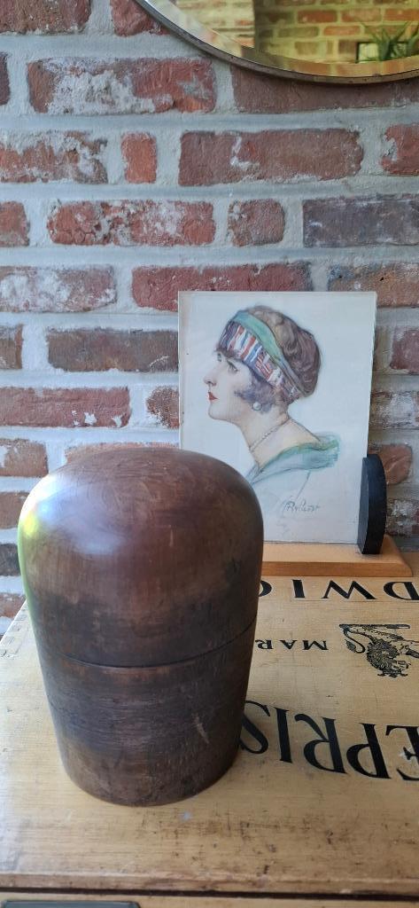 Antieke houten hoedenmal, Antiek en Kunst, Antiek | Woonaccessoires, Ophalen of Verzenden