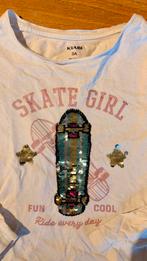 T-shirt Kiabi "Skate Girl", paillettes scintillantes, Enlèvement ou Envoi, Utilisé, Fille, Chemise ou À manches longues