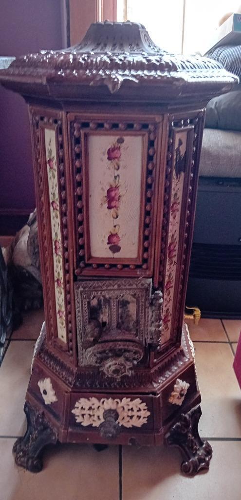 HOUTSKOOL- EN HOUTKACHEL, Huis en Inrichting, Kachels, Gebruikt, Vrijstaand, Kolenkachel, Hout, Ophalen