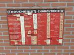 Franstalig slagerij / beenhouwerij prijslijst bord, Ophalen of Verzenden