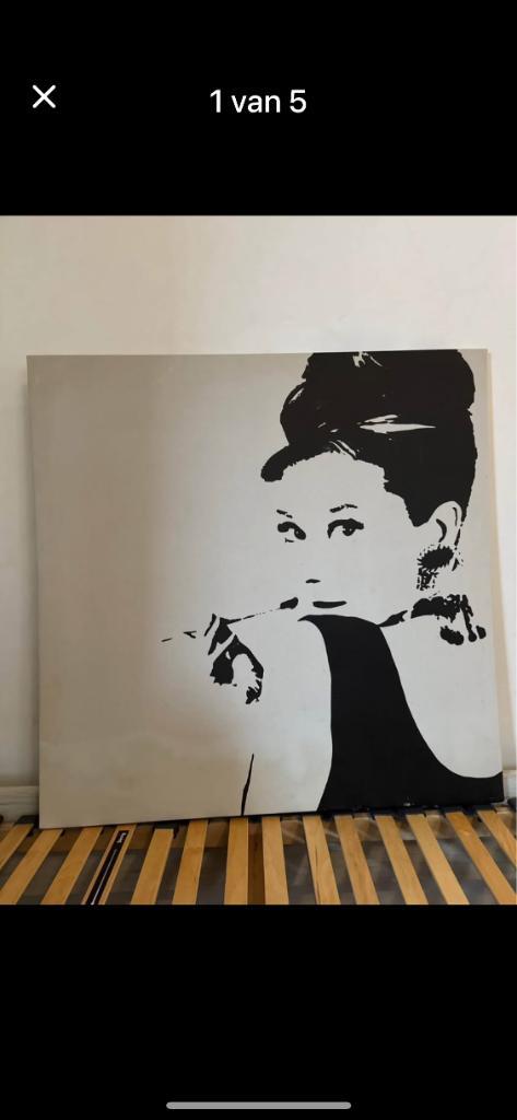 Vintage IKEA canvassen Audrey Hepburn, Huis en Inrichting, Woonaccessoires | Wanddecoraties, Ophalen